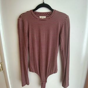 Madewell Striped Long Sleeved Body Suit Size: S